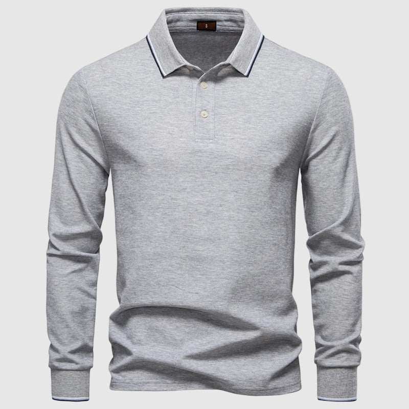 Classic Casual Long Sleeve Polo Shirt