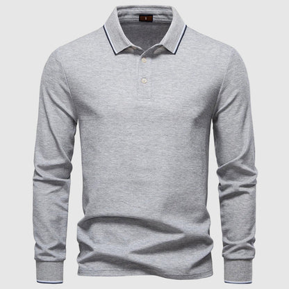 Classic Casual Long Sleeve Polo Shirt