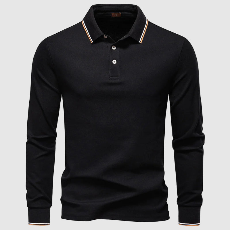 Classic Casual Long Sleeve Polo Shirt