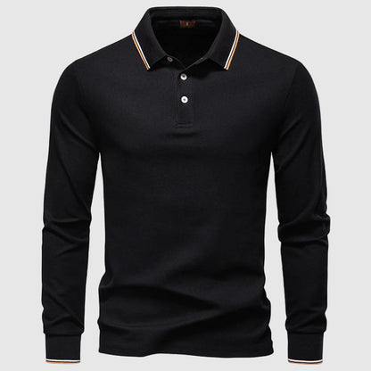 Classic Casual Long Sleeve Polo Shirt