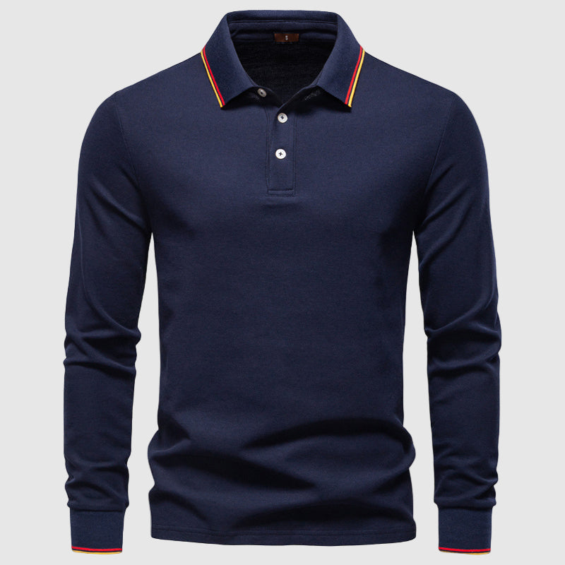Classic Casual Long Sleeve Polo Shirt - Nocini