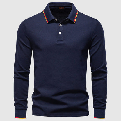 Classic Casual Long Sleeve Polo Shirt - Nocini
