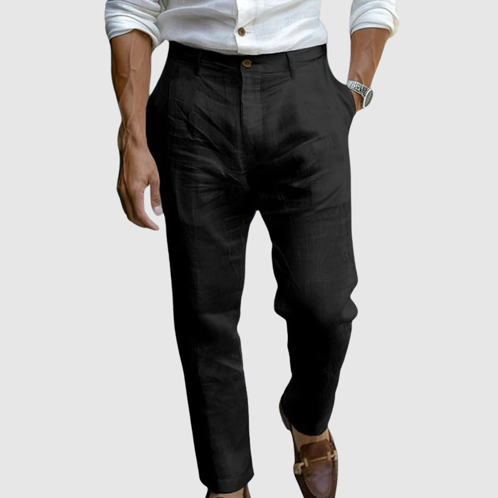 Comfortable Men's Straight Leg Cotton Trousers