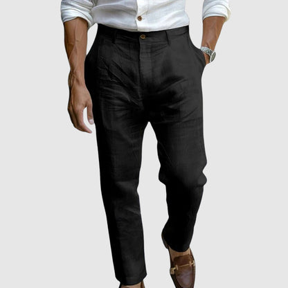 Comfortable Men's Straight Leg Cotton Trousers