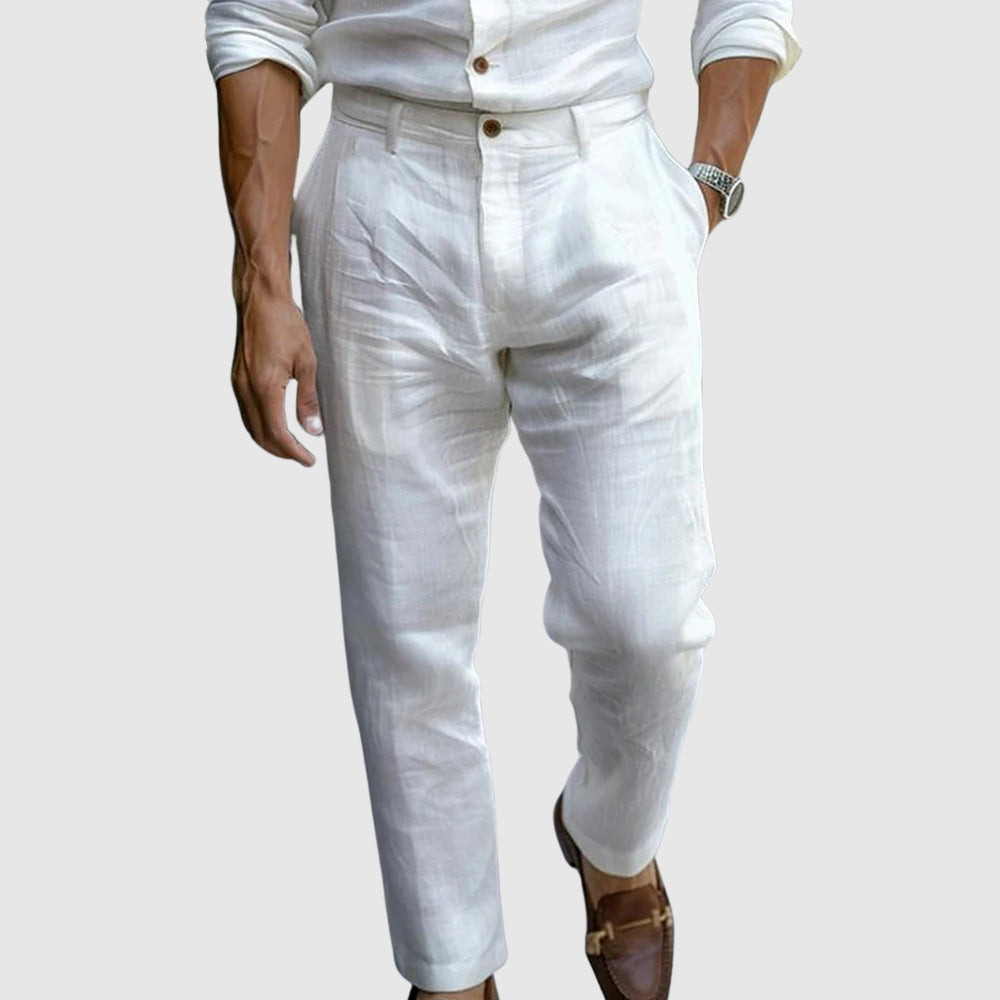 Comfortable Men's Straight Leg Cotton Trousers