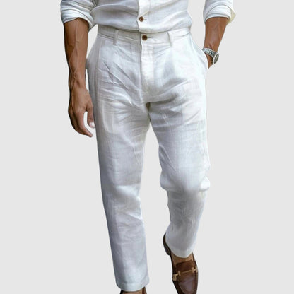Comfortable Men's Straight Leg Cotton Trousers