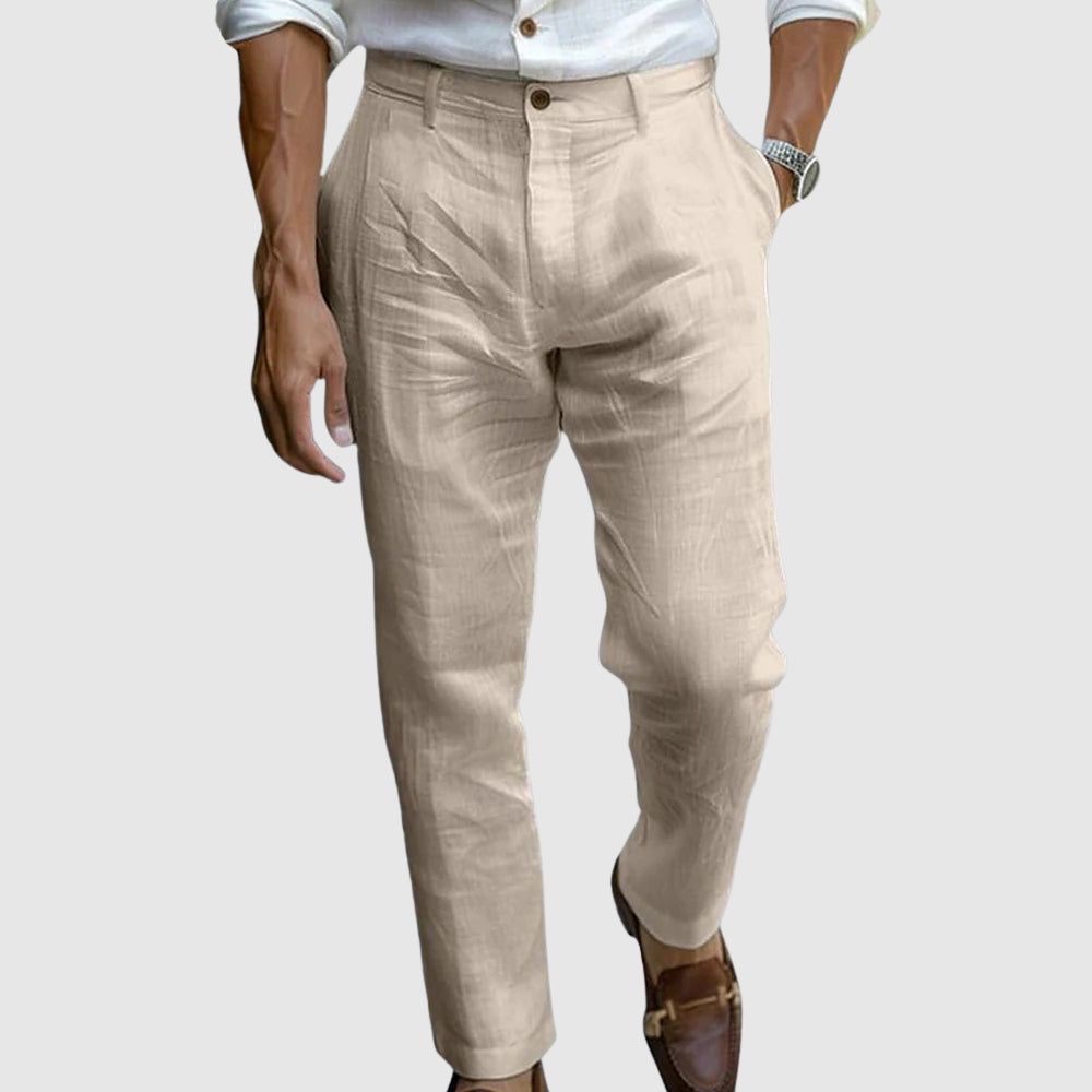 Comfortable Men's Straight Leg Cotton Trousers