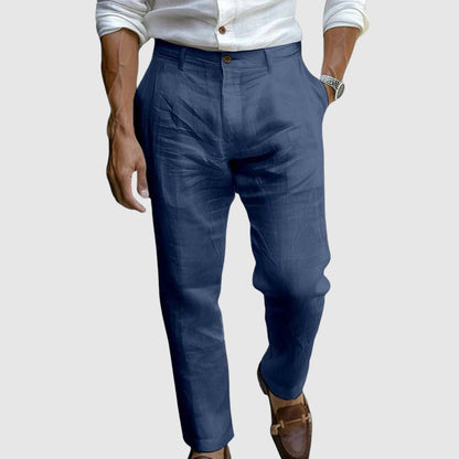 Comfortable Men's Straight Leg Cotton Trousers - Nocini