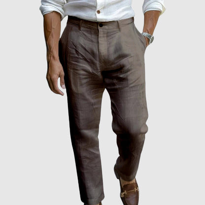 Comfortable Men's Straight Leg Cotton Trousers