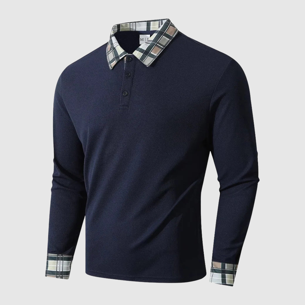 Classic Plaid Collar Polo Shirt