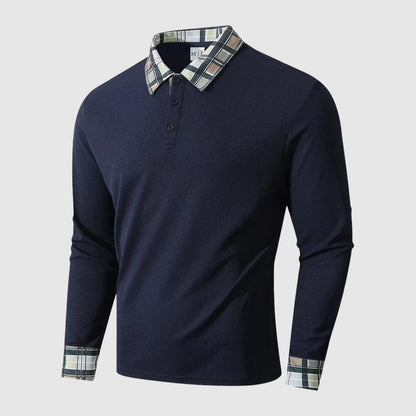 Classic Plaid Collar Polo Shirt