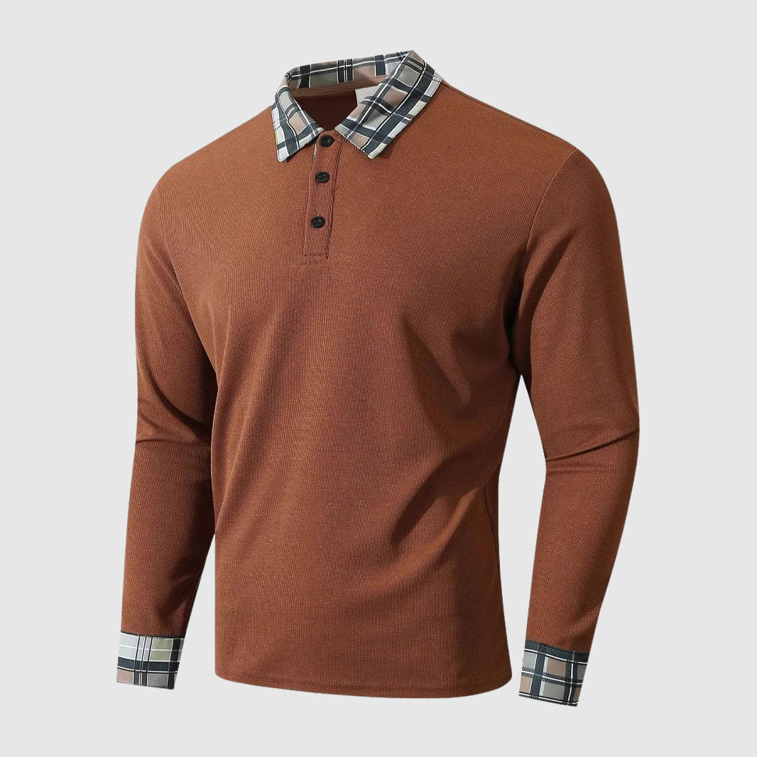 Classic Plaid Collar Polo Shirt - Nocini
