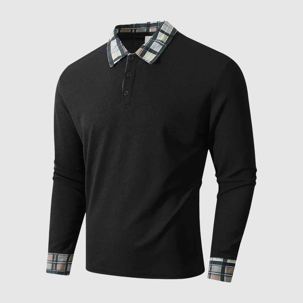 Classic Plaid Collar Polo Shirt