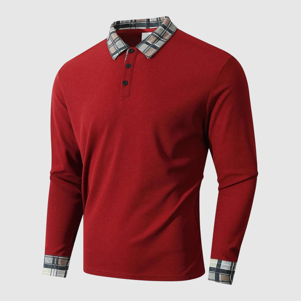 Classic Plaid Collar Polo Shirt