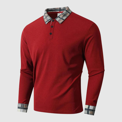 Classic Plaid Collar Polo Shirt