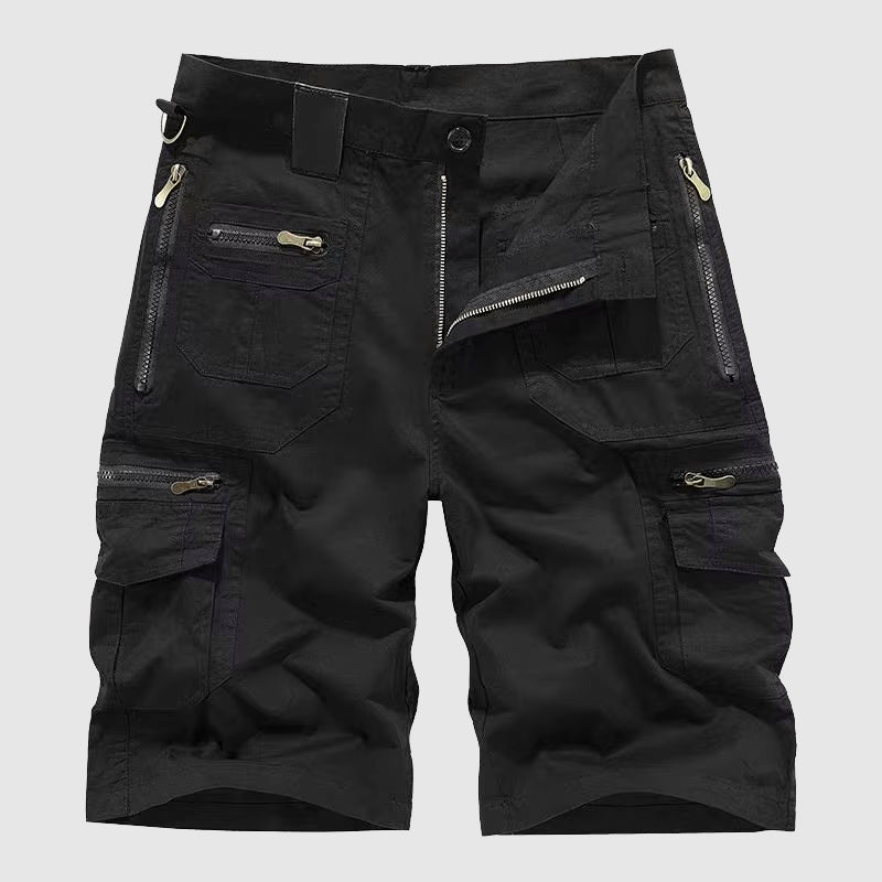 Casual Fit Cargo Shorts with Zip Pockets