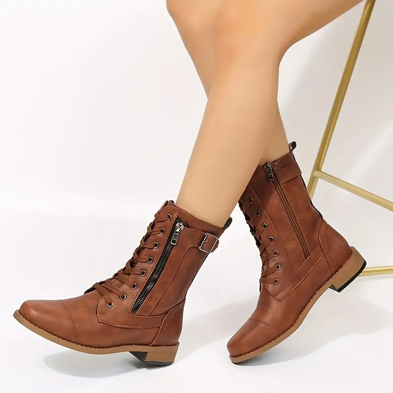 Women's Fashionable Ankle Boots - Comfortable Lace Ups - Nocini