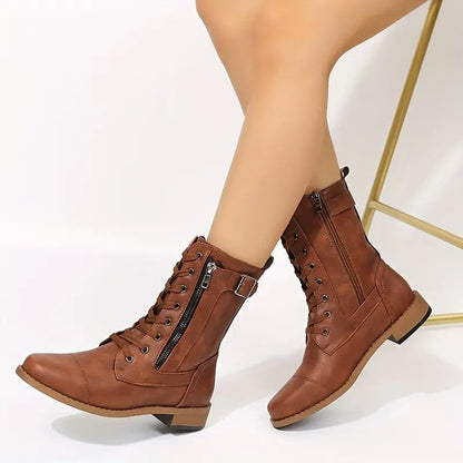 Women's Fashionable Ankle Boots - Comfortable Lace Ups - Nocini