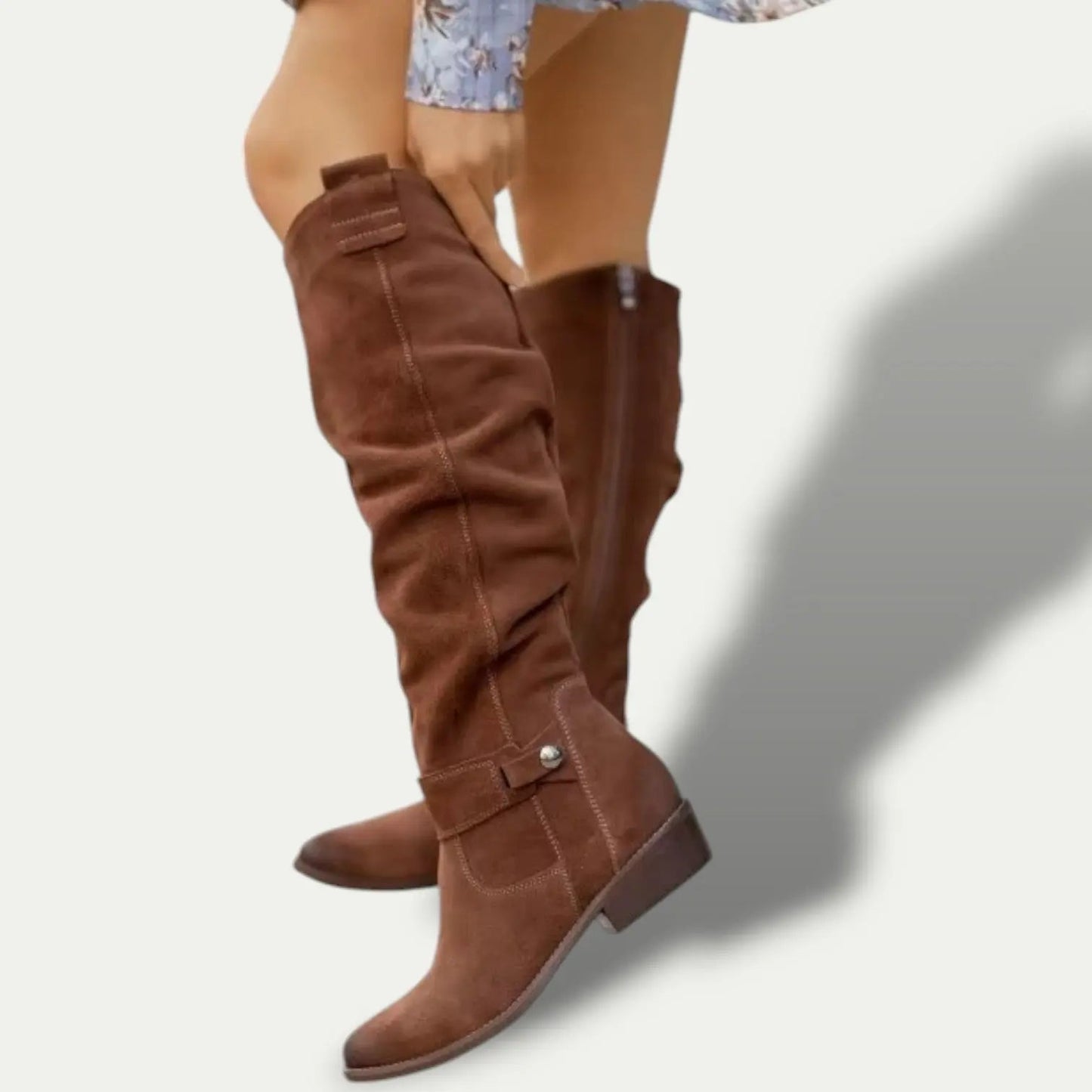 Classic Women's Suede Western Boots - Elegant and Comfortable