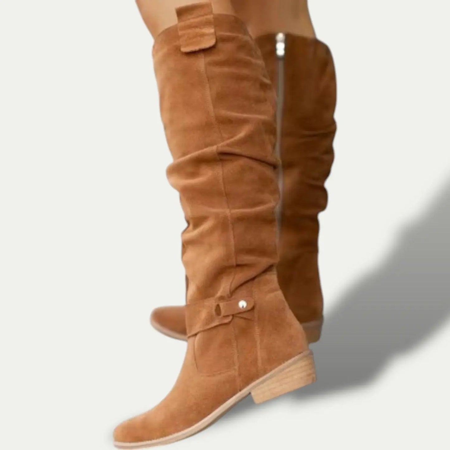 Classic Women's Suede Western Boots - Elegant and Comfortable