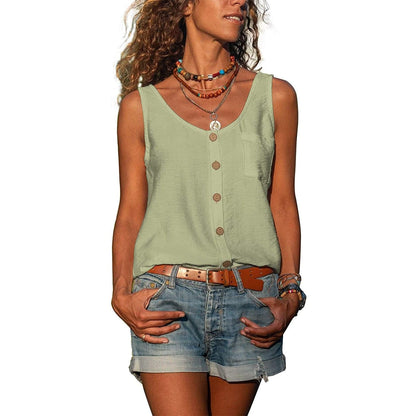 Relaxed Fit Women's Sleeveless Summer Tank Top - Nocini
