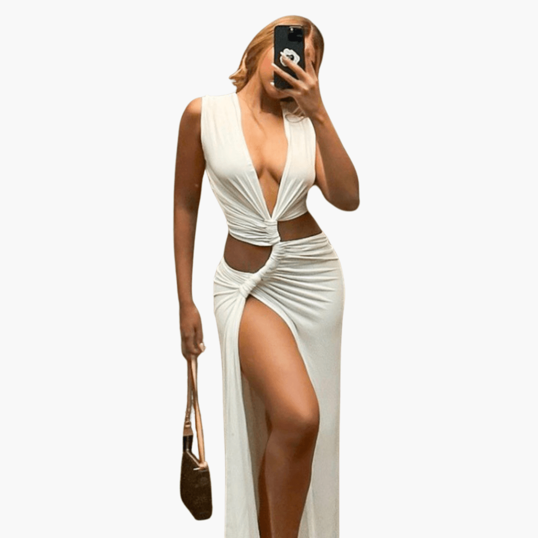 Sunny Women's V-Neck Cut Out Dress