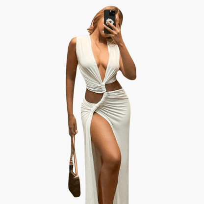 Sunny Women's V-Neck Cut Out Dress