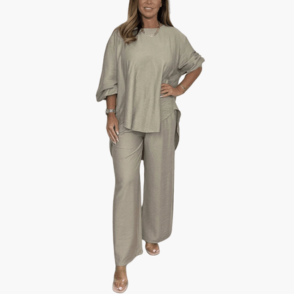 Comfy Women's Pajama Set with Wide Leg Pants