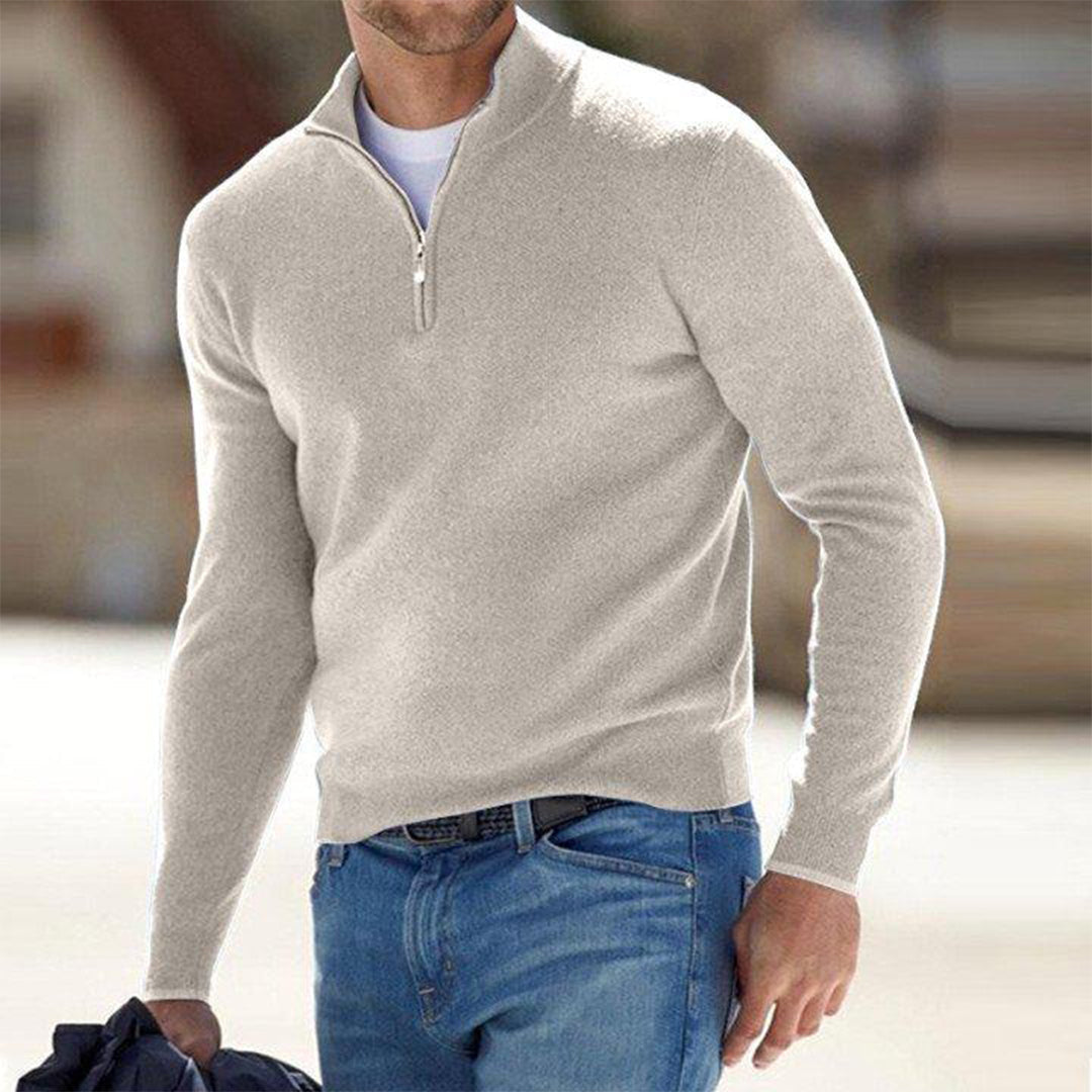 Classic Wool Half Zip Pullover Sweater