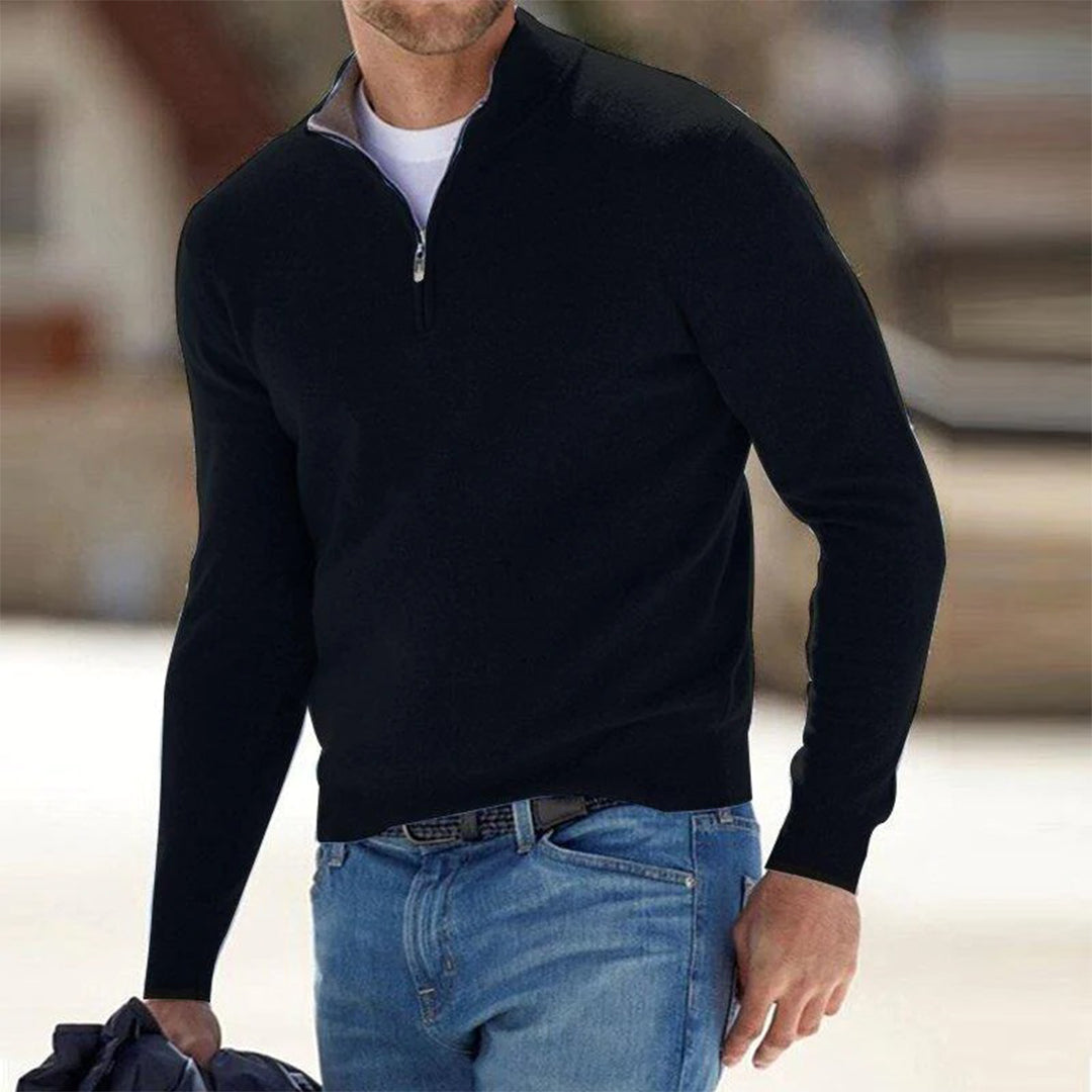 Classic Wool Half Zip Pullover Sweater