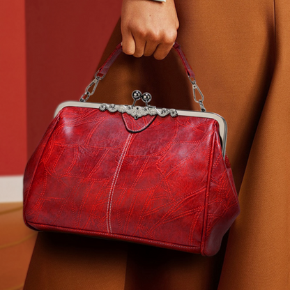 Classic Buckle Leather Handbag - Nocini