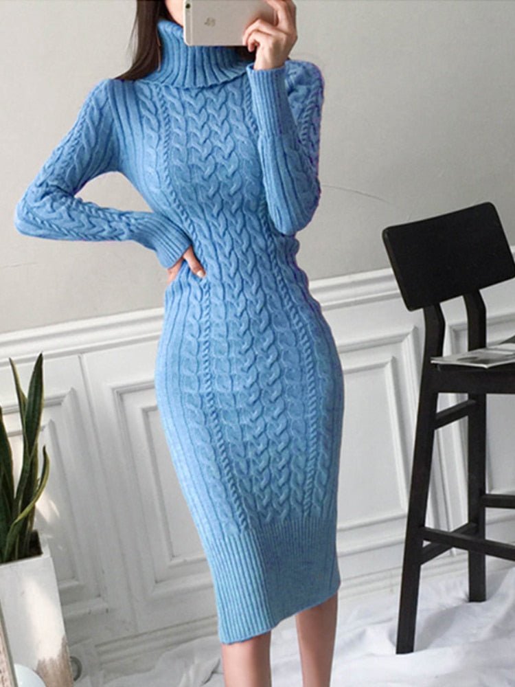 Women's Slim Fit Knit Sweater Dress