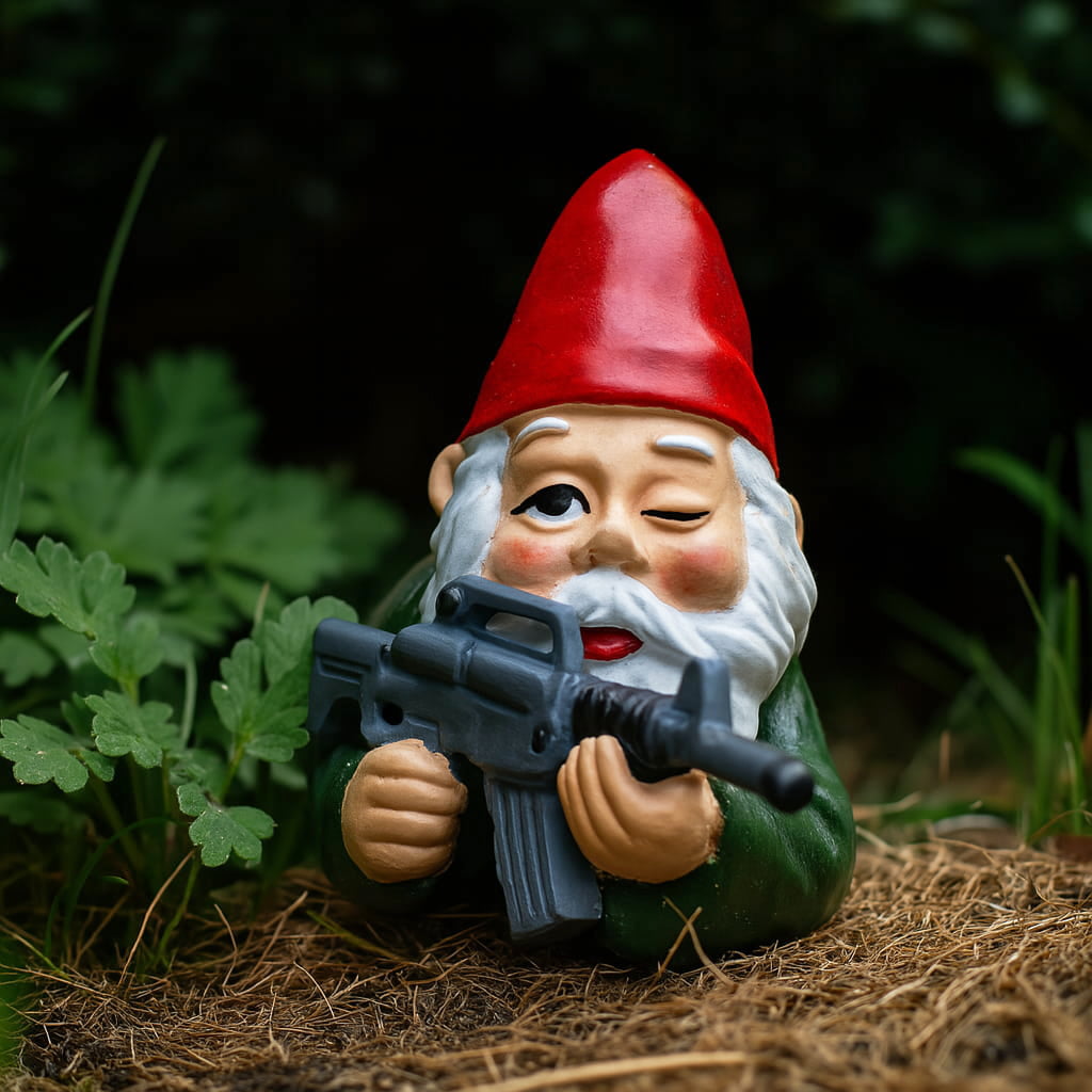 Fun Military Gnome Figurine For Garden Decor - Nocini