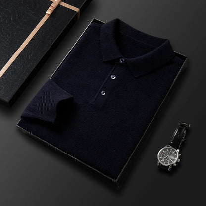 Classic Men's Wool Polo Sweater