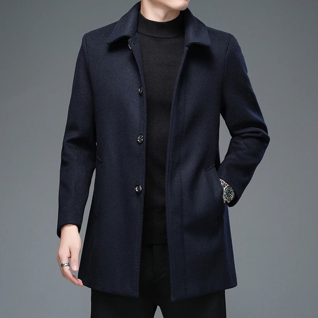 Classic Wool Overcoat for Men Mid Length - Nocini