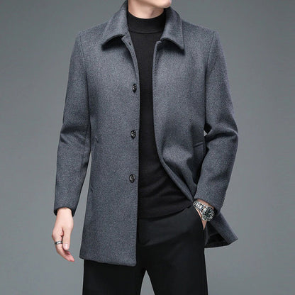 Classic Fit Men's Wool Blend Formal Coat