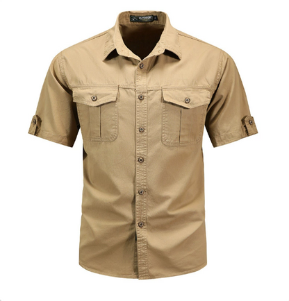 Casual Men's Short Sleeve Collar Shirt with Pockets - Nocini