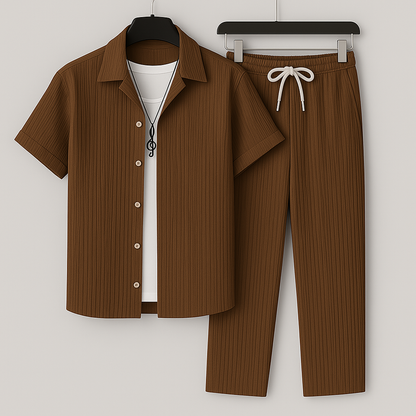 Men's Casual Shorts Set – Loose Fit Shirt and Pants - Nocini