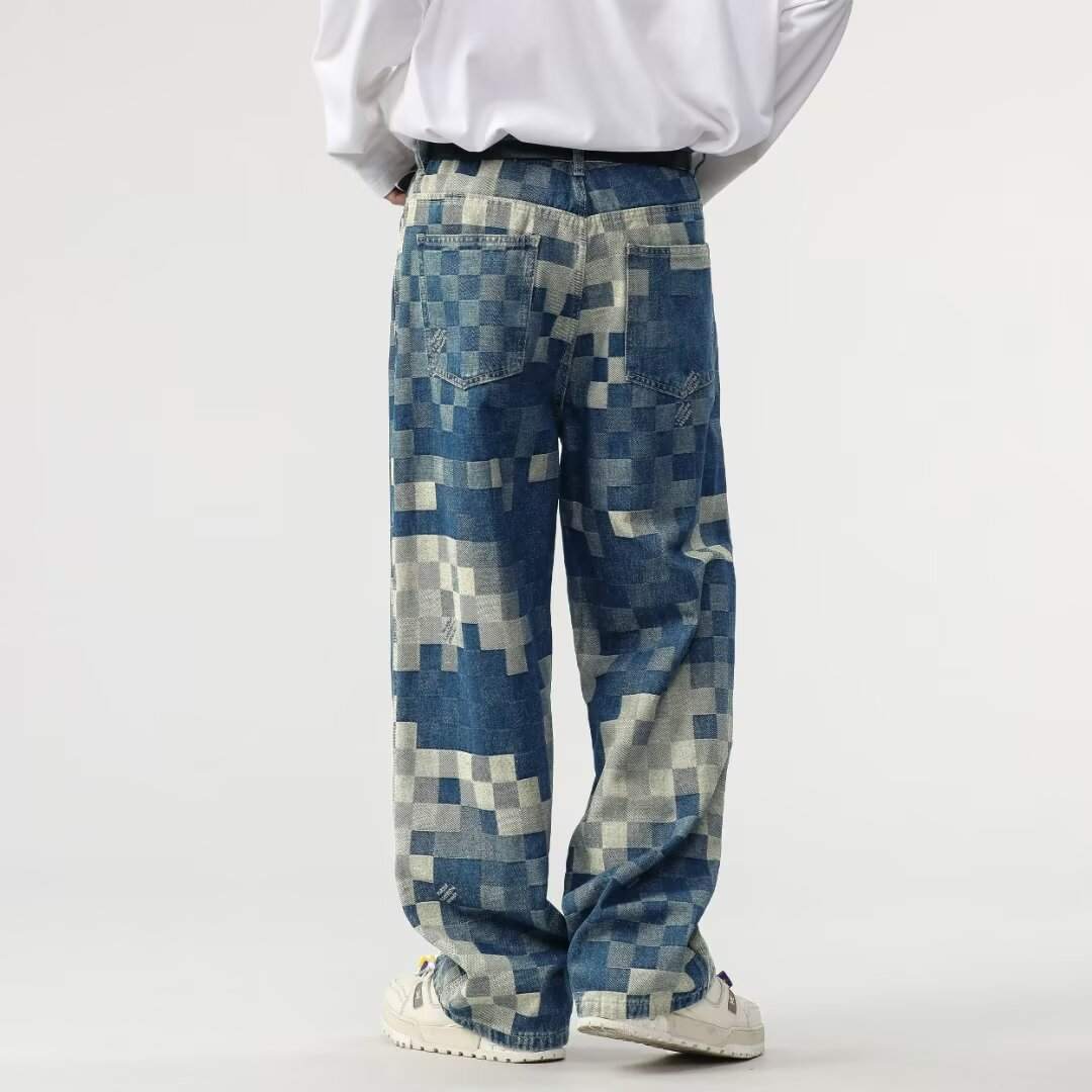 Distressed Patchwork Slim Fit Jeans