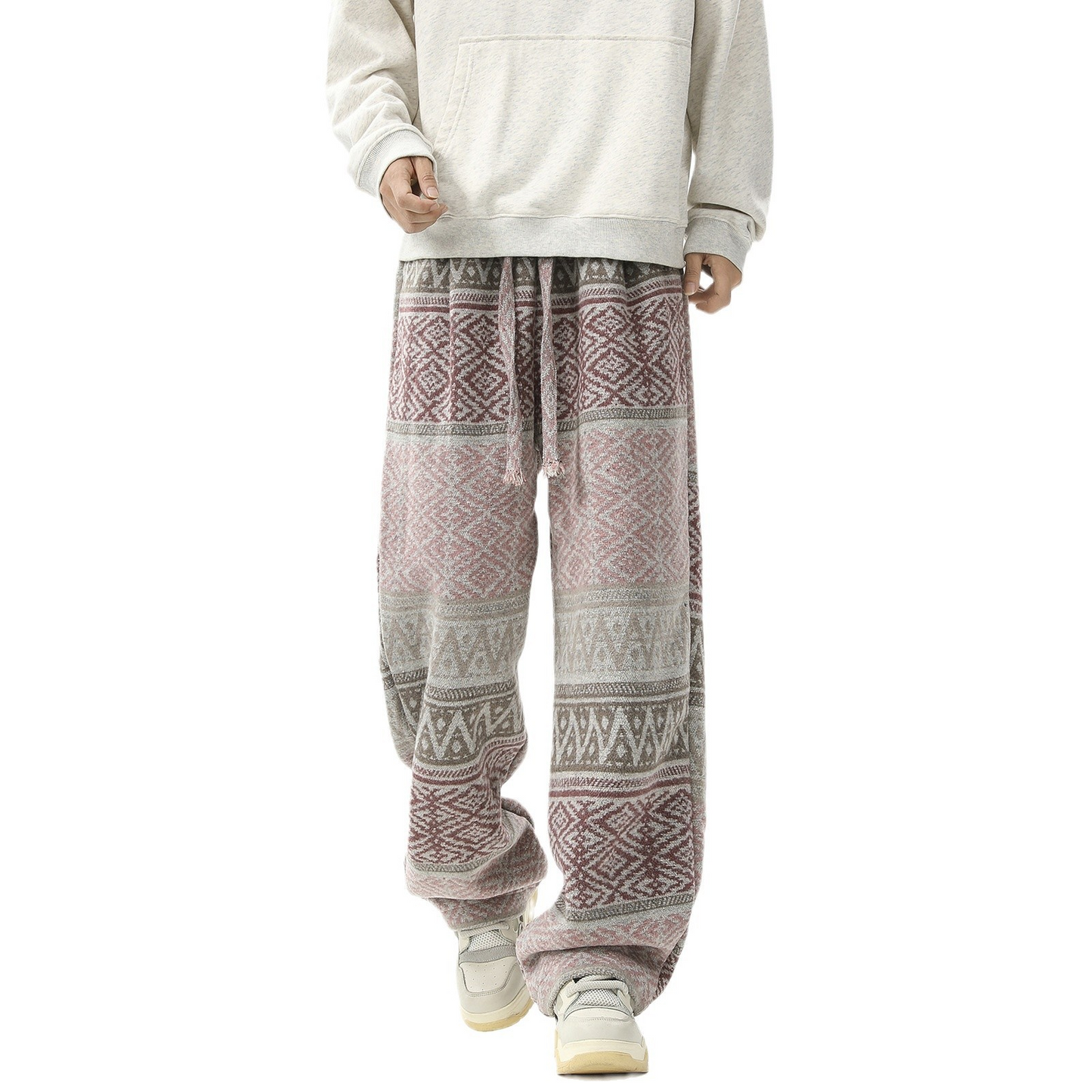 Casual Aztec Wide Leg Jogger Pants - Nocini