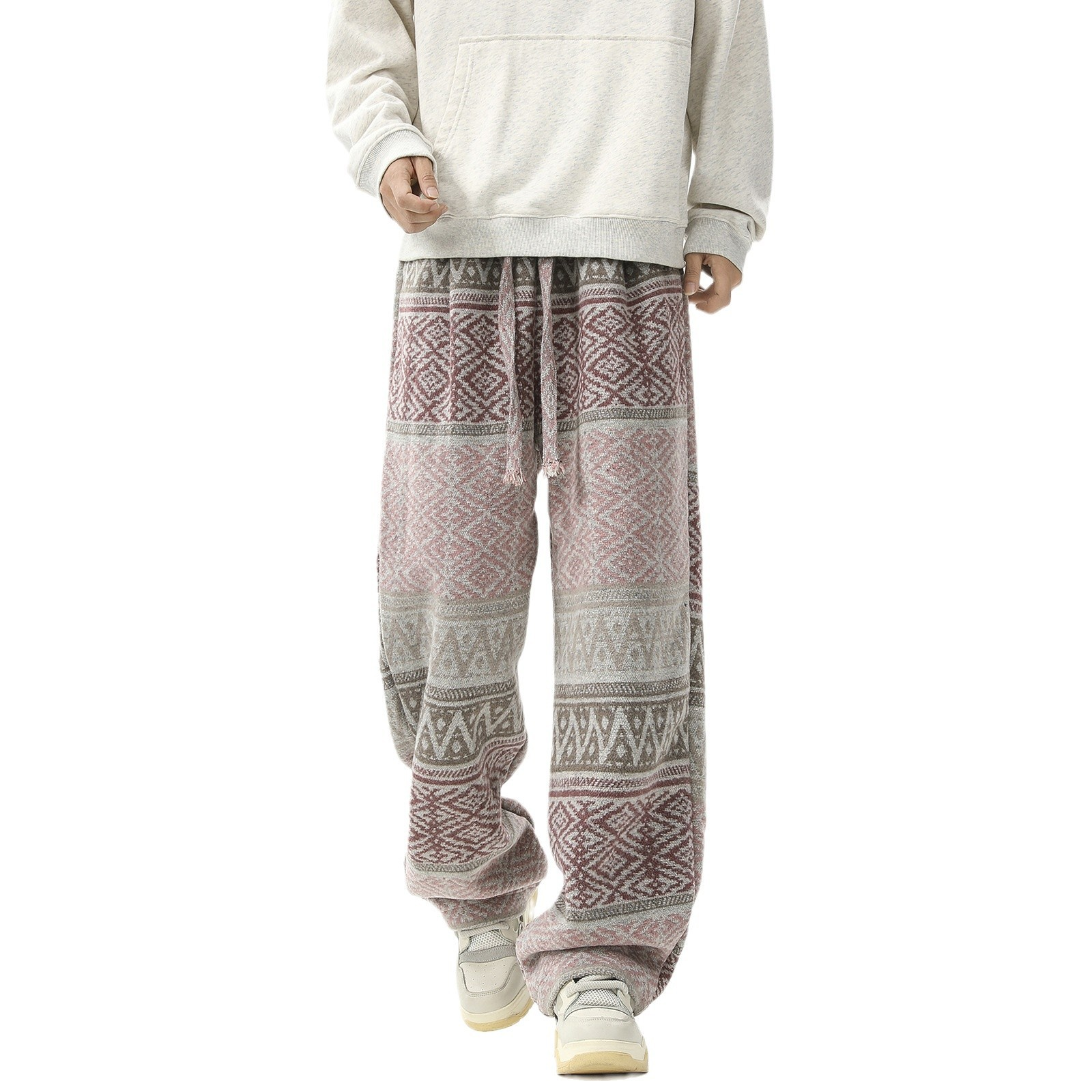 Casual Aztec Wide Leg Jogger Pants - Nocini