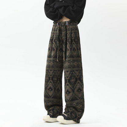 Casual Aztec Wide Leg Jogger Pants