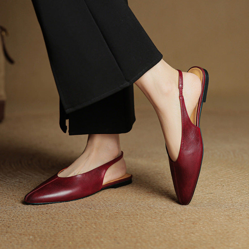 Elegant Pointy Toe Slip On Flats