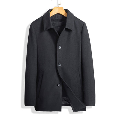 Casual Fit Mens Mid-Length Coat - Simple Relaxed Design - Nocini