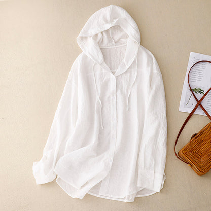 Slim Fit Button Front Hooded Sweatshirt