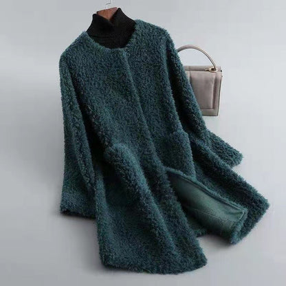 Long Plush Winter Coat for Women - Warm Stylish Fit