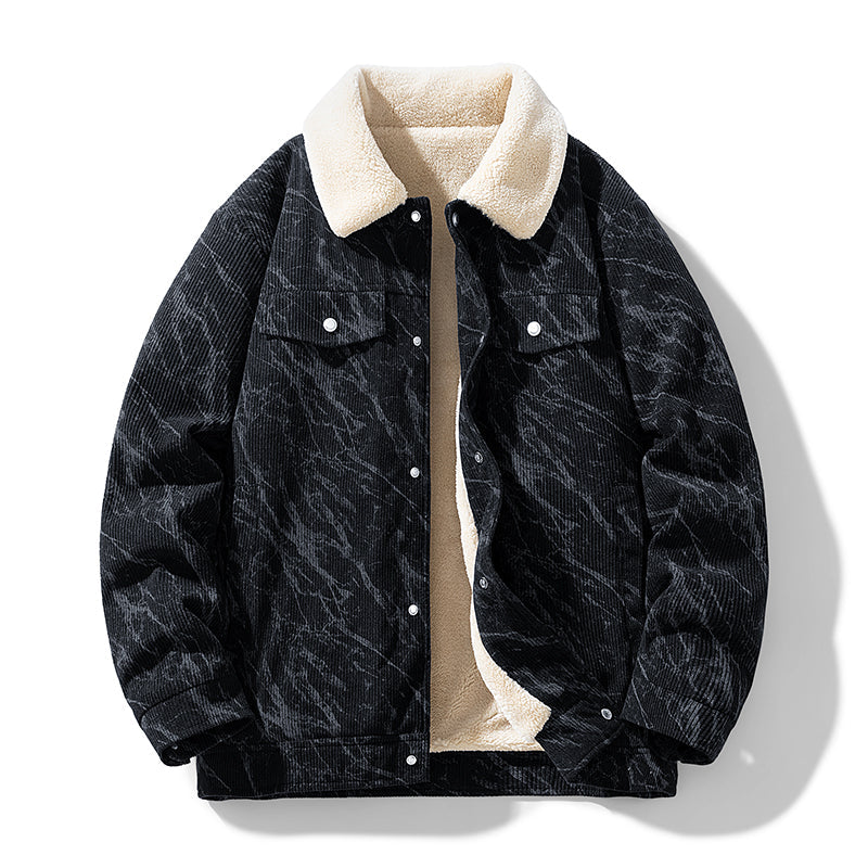 Warm Quilted Classic Fit Men's Denim Jacket