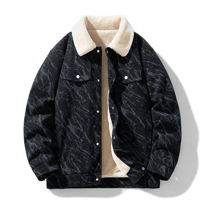 Warm Quilted Classic Fit Men's Denim Jacket
