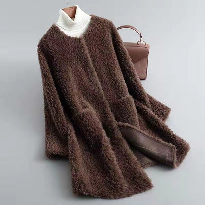Long Plush Winter Coat for Women - Warm Stylish Fit
