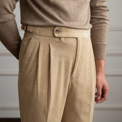 Comfortable Loose Fit Pleated Mens Trousers - Nocini